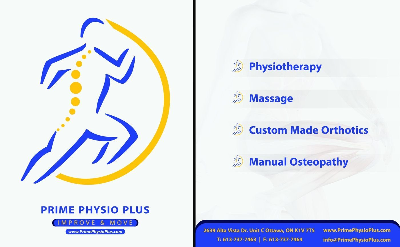 Prime Physio Plus folder with the logo and services